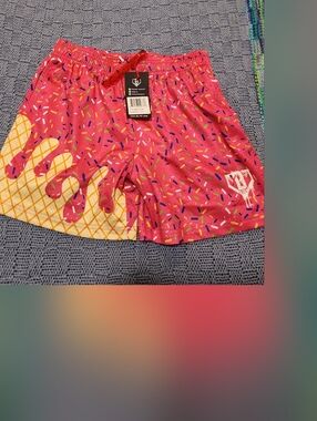 B101 Apparel Boys YXL Ice Cream Sprinkles Athletic Shorts Pink Polyester